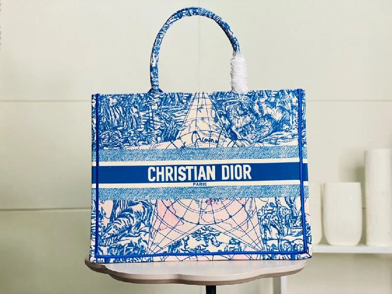 Christian Dior handbags with a detachable mirror for on - the - go touch - upsChristian Dior Large Book Tote Blue For Women