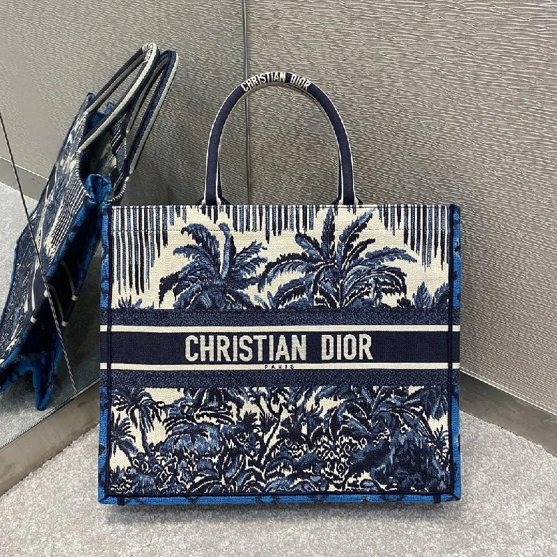 Luxury Christian Dior crossbody bags with a chain - link strapChristian Dior Large Book Tote Blue