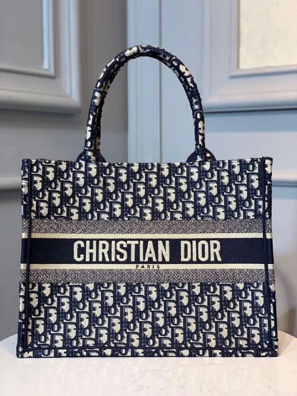 Christian Dior handbags with a detachable mirror for on - the - go touch - upsChristian Dior MeChristian Diorum Book Tote Bag Blue