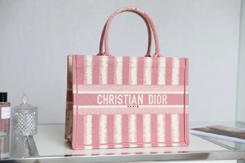 Fashion - forward Christian Dior tote bags for the modern womanChristian Dior MeChristian Diorum Book Tote  Pink D-Stripes Embroidery For Women 36cm/16.5in